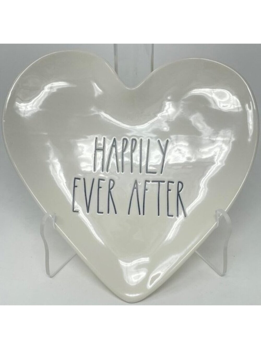 Rae Dunn Happily Ever After Heart Shaped Ceramic Plate Artisan Collection